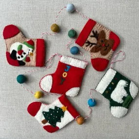 Handmade Felt Christmas Stockings Garland - Fairtrade