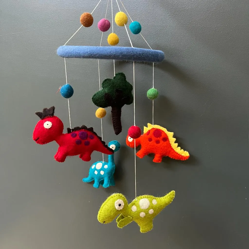 Handmade Felt Dinosaur Mobile - Fairtrade