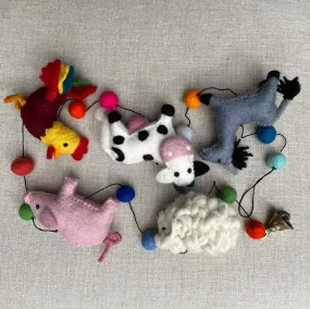 Handmade Felt Farm Animals String - Fairtrade