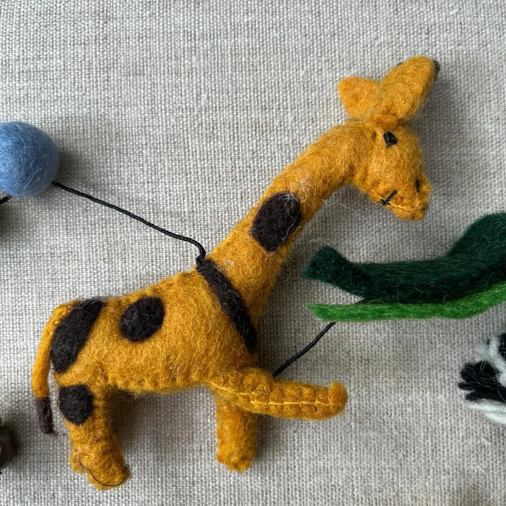 Handmade Felt Zoo Animals String - Fairtrade