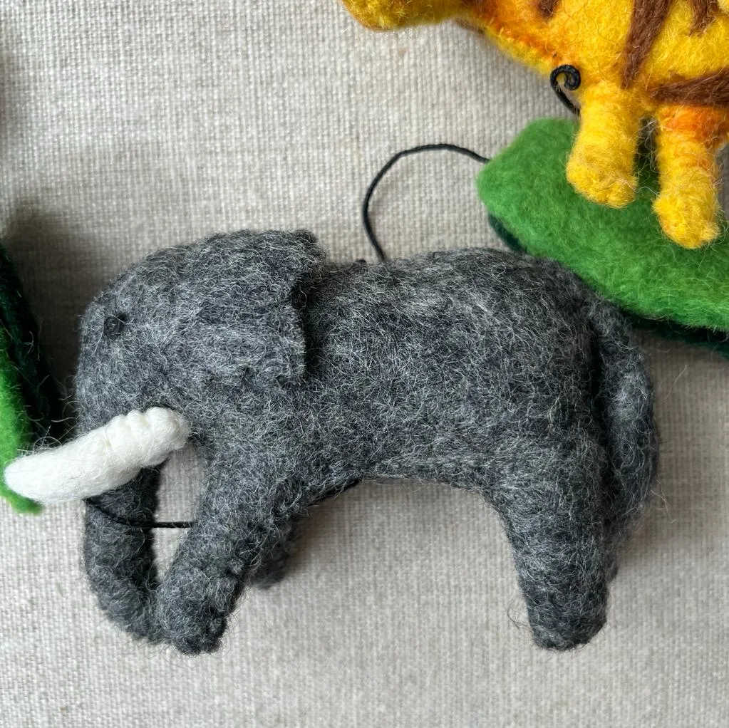 Handmade Felt Zoo Animals String - Fairtrade