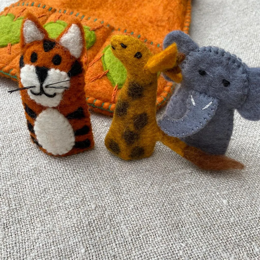 Handmade Puppet Bag - Wild Animals C - Fairtrade