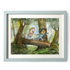 Hiking Boys Art Print