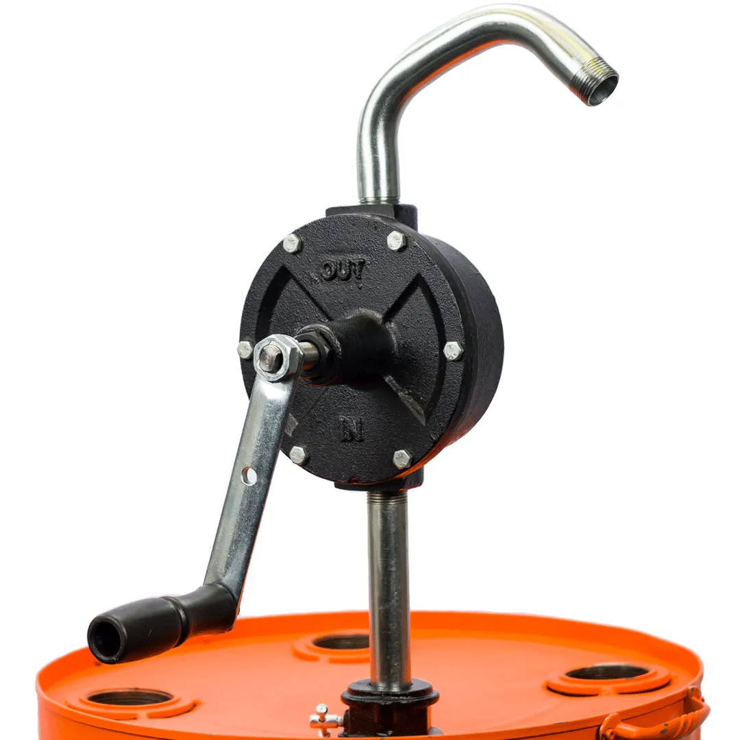 Industrial Rotary Drum Pump, Vane Manual, with 8 Foot Anti-Static Hose, Non-Sparking Nozzle & Nozzle Holder