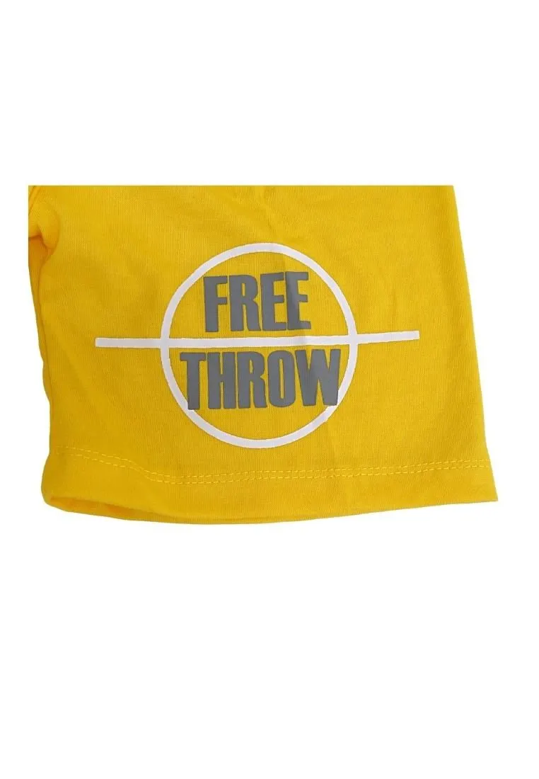 Landmark Short Set Sando 2-Tone Basketball Free - Throw Print - Mole/Yellow