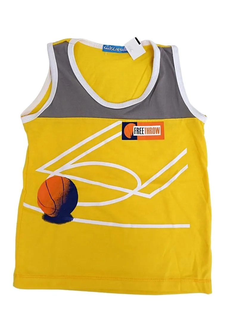 Landmark Short Set Sando 2-Tone Basketball Free - Throw Print - Mole/Yellow