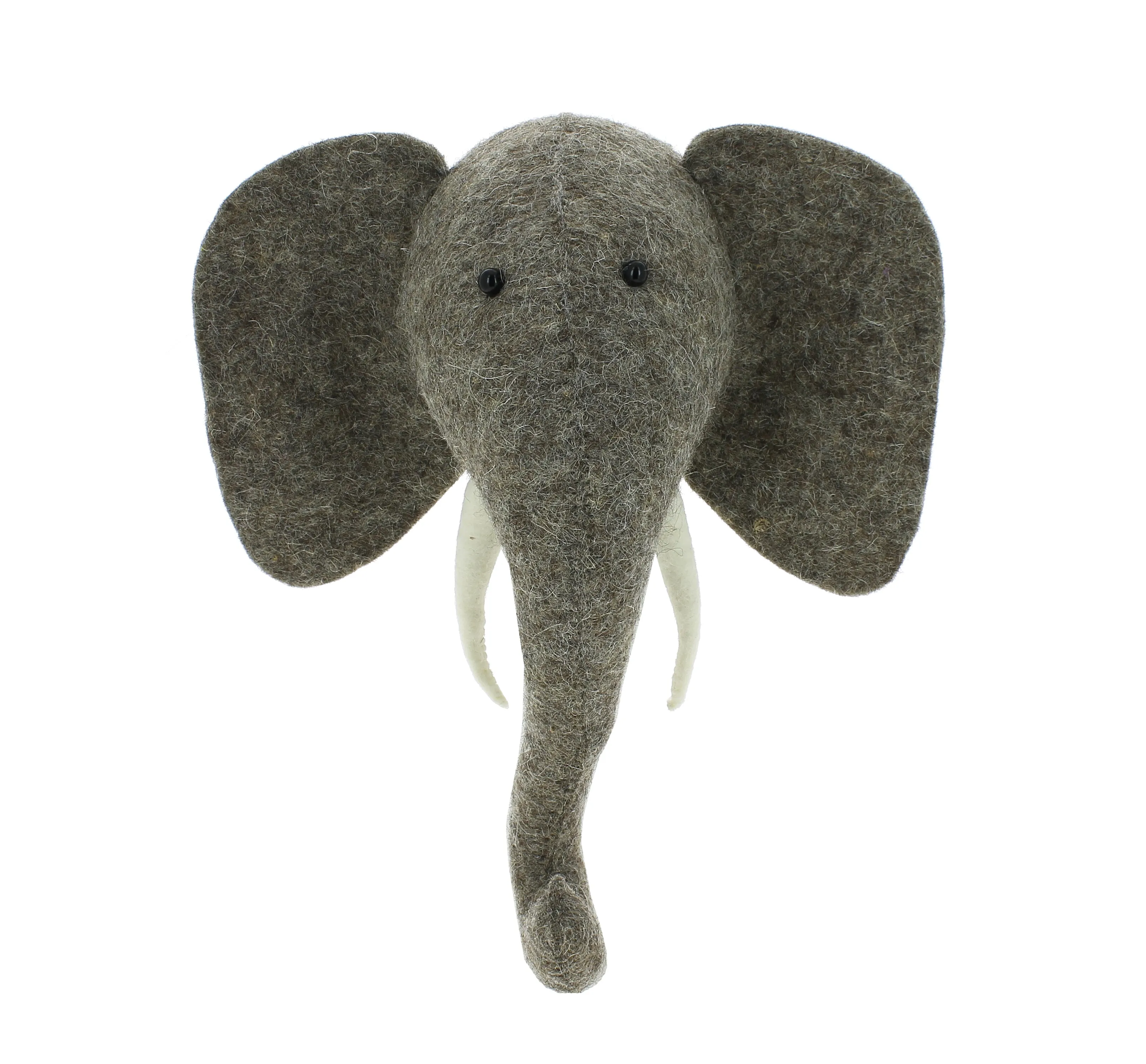 Mini Elephant Felt Wall Head by Fiona Walker, England