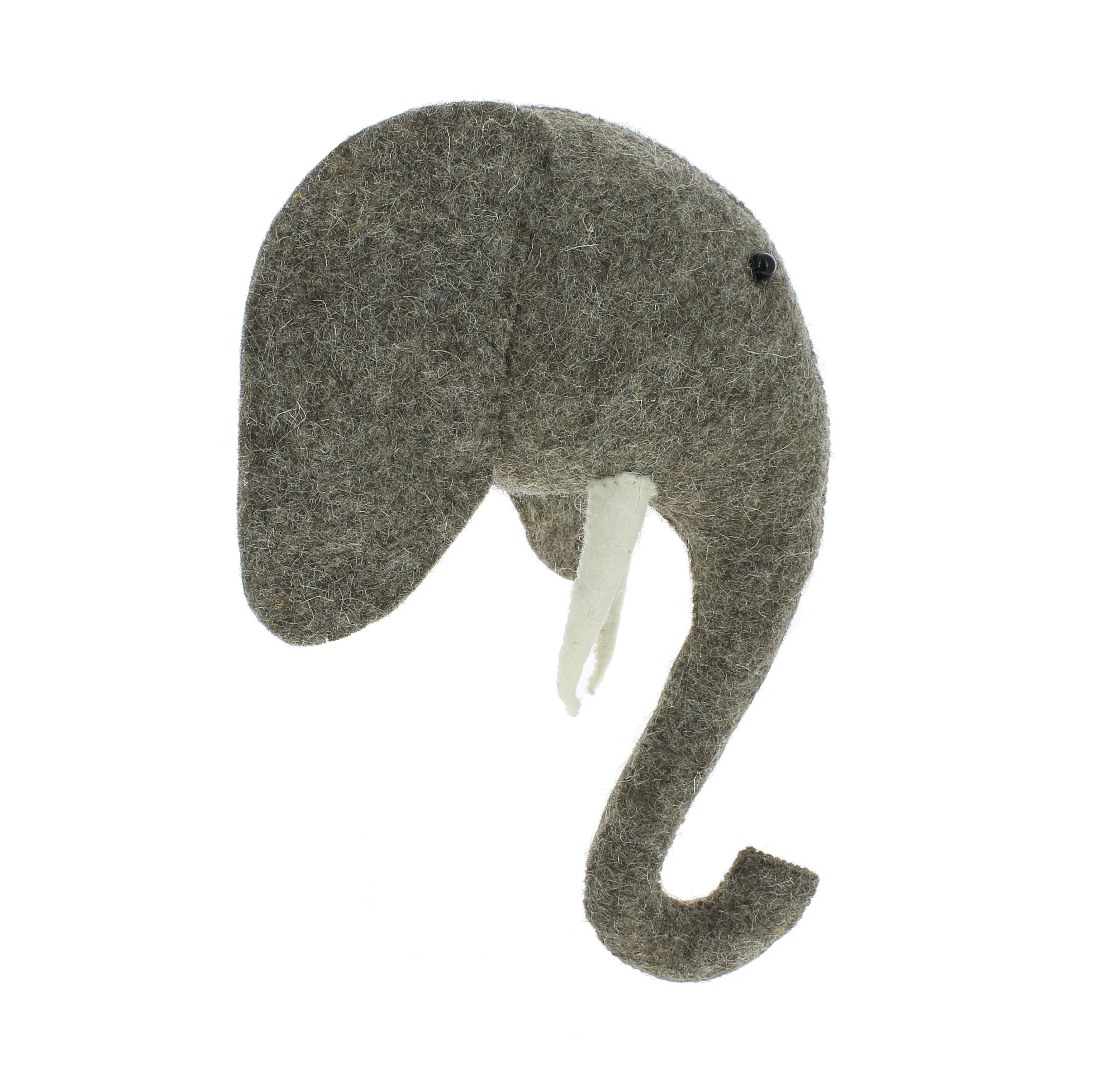 Mini Elephant Felt Wall Head by Fiona Walker, England