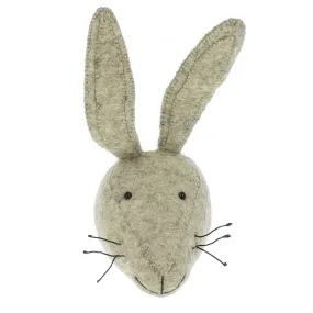 Mini Grey Hare Felt Wall Head by Fiona Walker, England