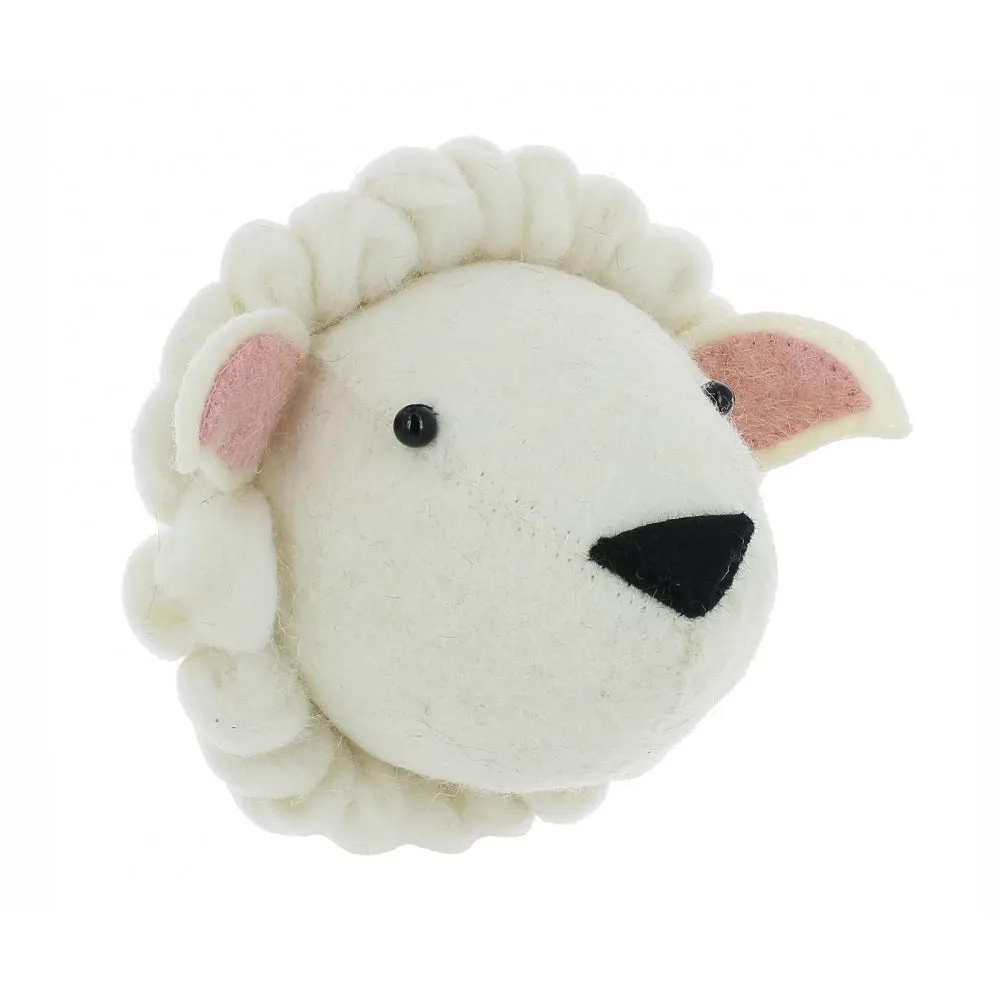 Mini Sheep Felt Wall Head by Fiona Walker, England