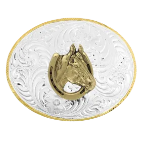 MONTANA PETITE 2-TONE BUCKLE - HORSE HEAD