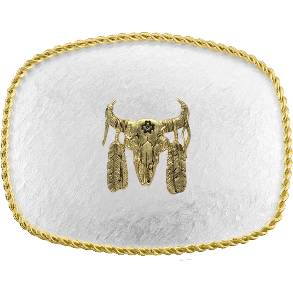 MONTANA RIPPLING WATER BUCKLE - BUFFALO SKULL