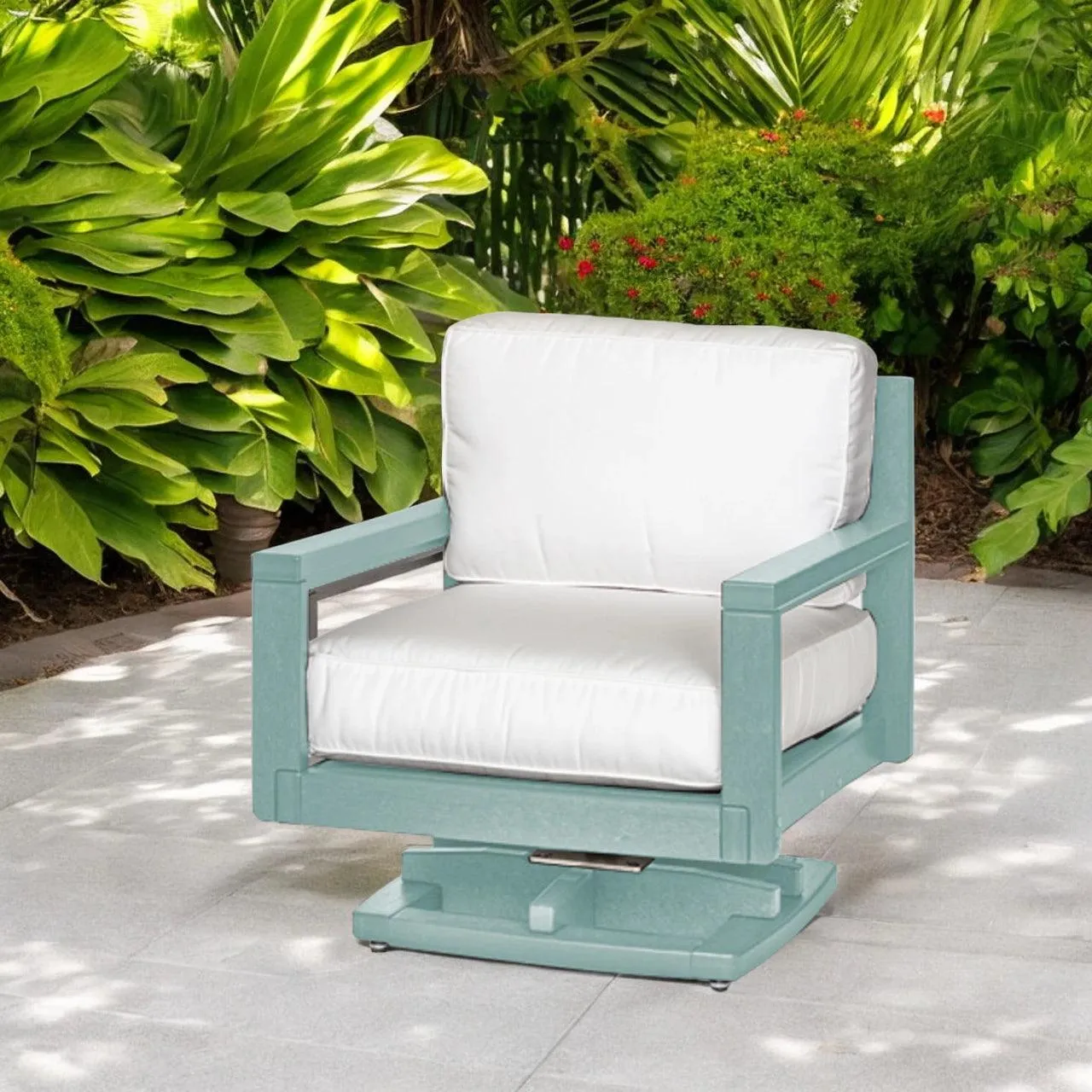 Palm Beach Poly Outdoor Swivel Rocker Chair Sunbrella Cushions