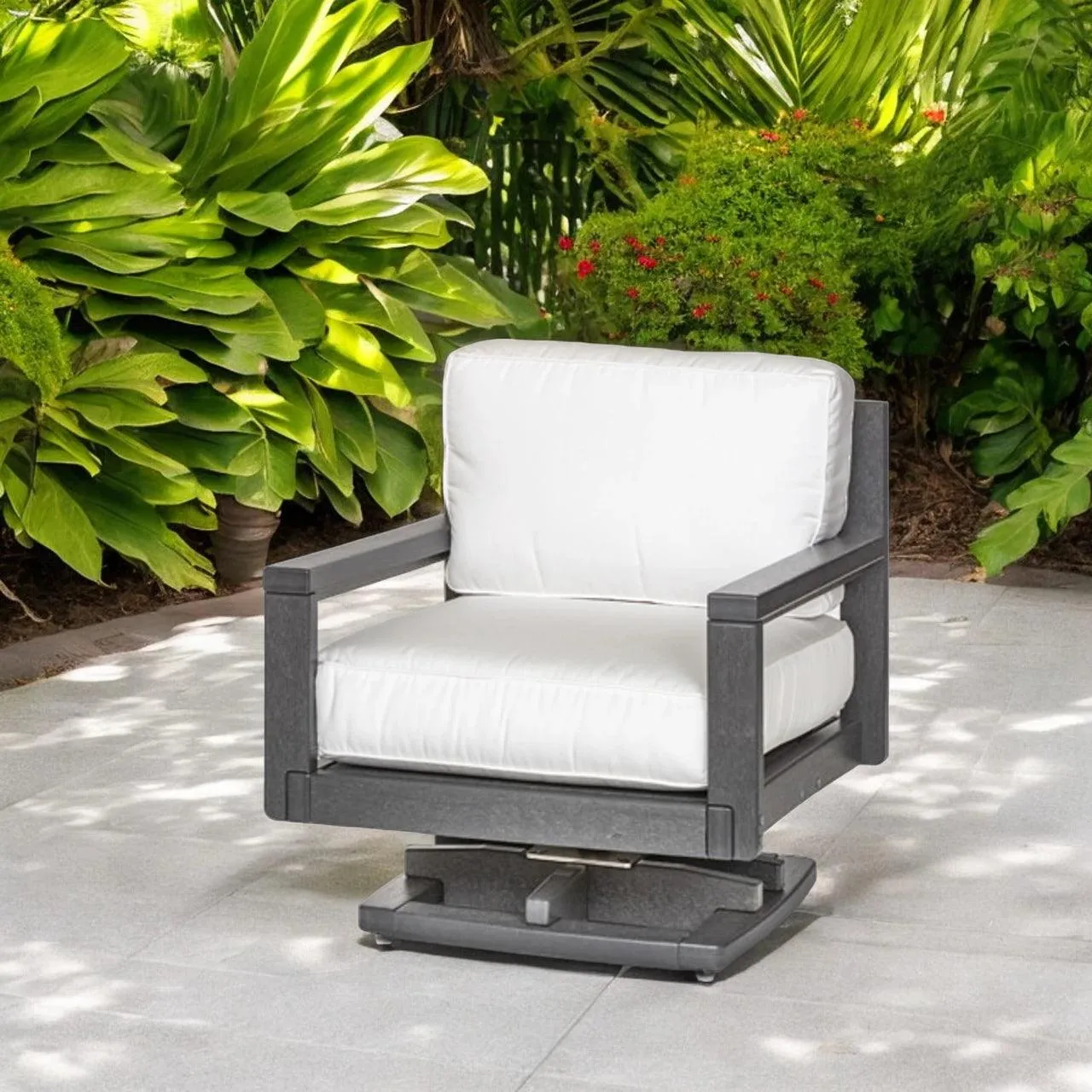 Palm Beach Poly Outdoor Swivel Rocker Chair Sunbrella Cushions