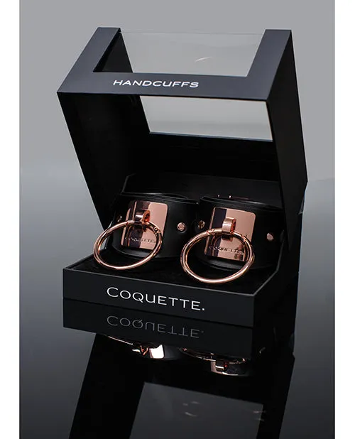 Pleasure Collection Adjustable Handcuffs - Black-rose Gold