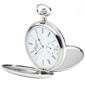 RAP Pocket Watch Mechanical Double Hunter Silver Tone