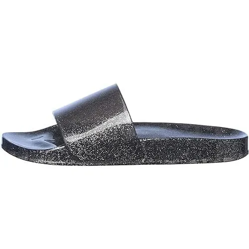 Roxoni Women's Summer Flip Flop Open Toe Jelly Glitter Slide Sandal Slippers