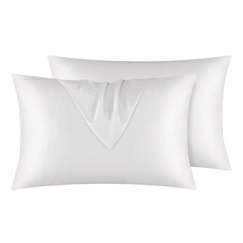 Satin Pillowcase for Hair and Skin, 2 pcs Silky Pillowcases with Envelop Closure