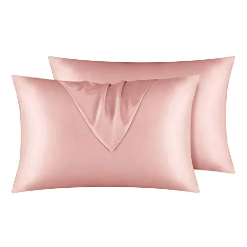 Satin Pillowcase for Hair and Skin, 2 pcs Silky Pillowcases with Envelop Closure