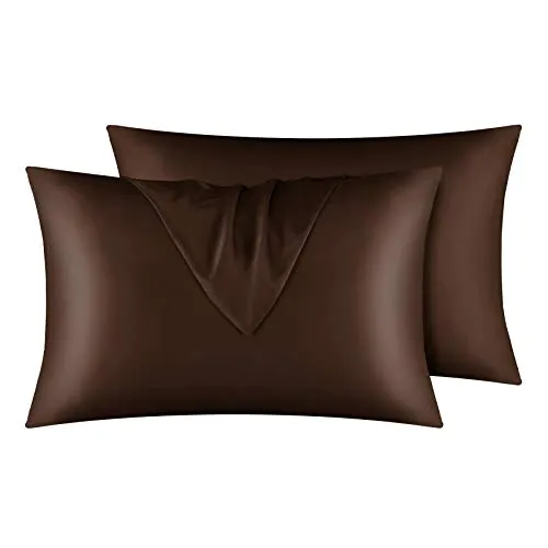 Satin Pillowcase for Hair and Skin, 2 pcs Silky Pillowcases with Envelop Closure