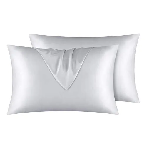 Satin Pillowcase for Hair and Skin, 2 pcs Silky Pillowcases with Envelop Closure