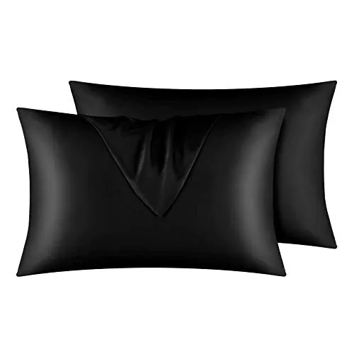 Satin Pillowcase for Hair and Skin, 2 pcs Silky Pillowcases with Envelop Closure