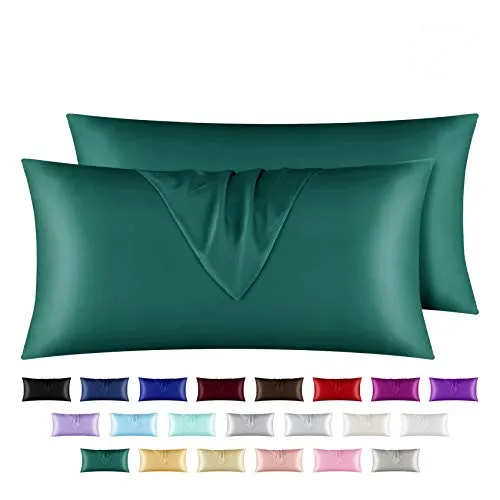 Satin Pillowcase for Hair and Skin, 2 pcs Silky Pillowcases with Envelop Closure