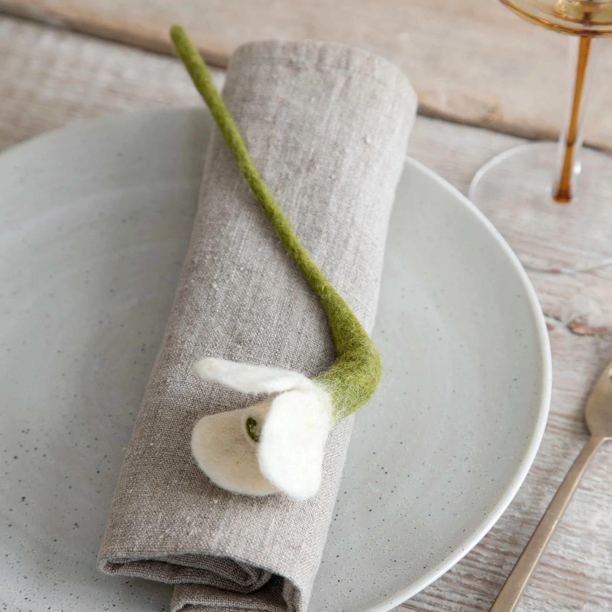 Set of Three Felt Snowdrops