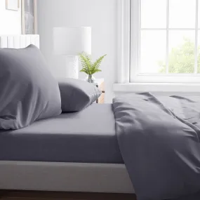 Silver Solid Fleece Sheet Set