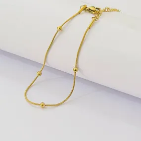 Simple and Fashionable Gold Bead Bracelet