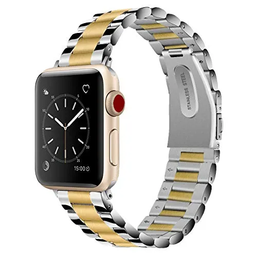 Stainless Steel Two Tone Classic Band for Apple Watch 38/40/41mm & 42/44/45/49mm