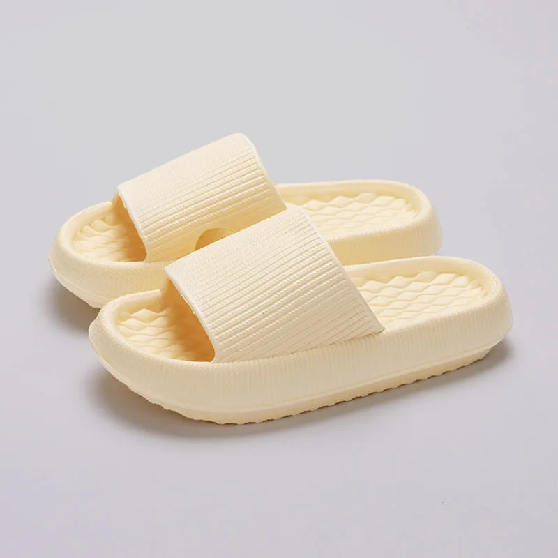 Summer EVA Slippers Solid Color Rhombus Stripe Anti-slip Slippers