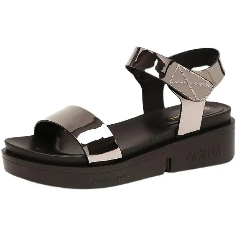 Trendy Leather Velcro Summer Sandals for Women