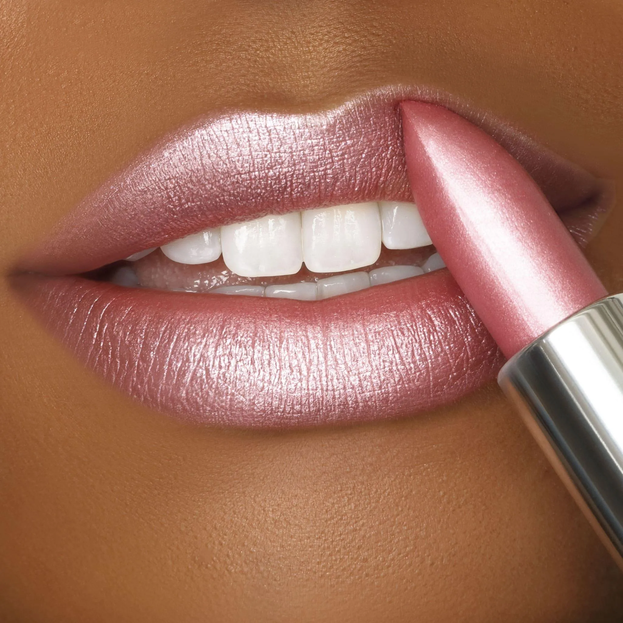 Trophy Wife Crème | A Frosted Pale Pastel Pink with Silver Shimmer Lipstick