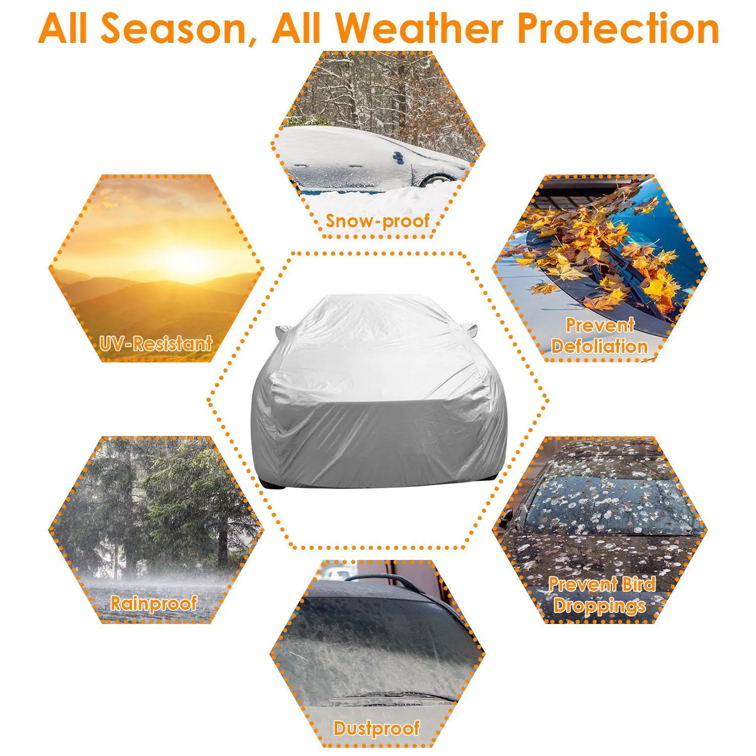 Weather UV Outdoor Full Cover For Sedans Up To 185"